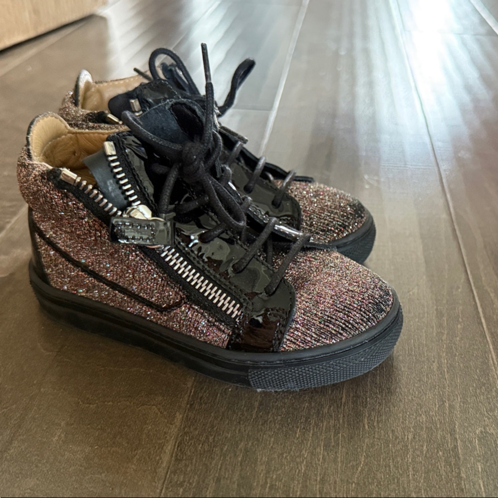 Giuseppe Zanotti Glitter Black Kids Sneakers
